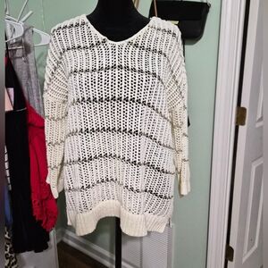 Chico's White Open-Knit Sweater
